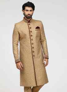 Salwar Kameez Classique Royal pour Homme, Tenue de Mariage Indienne et Pakistanaise Brodé pour le Marié, Décontracté, Anti-UV et Infroissable - Product Image 6