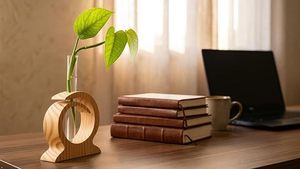 Florero de Escritorio en Espiral de Bambú, Soporte de Madera, Florero de Tubo de Ensayo, 4-6 Pulgadas de Diámetro, Decoración Minimalista para el Hogar y la Oficina - Product Image 2