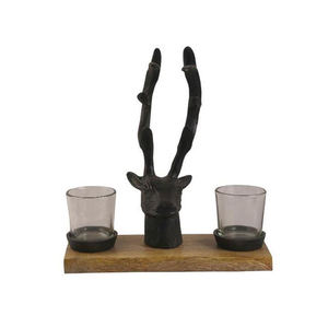 Wooden Christmas Tree <b>Tealight</b> Holder With 4 Black Candle Cups Round Indoor Home Decoration For Holiday Use <b>Tealight</b> Holder - Product Image 6