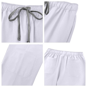 Conjunto de uniforme médico blanco de alta calidad para hombre, de algodón y poliéster tejido, con pantalones con bolsillos y listo para la detección de agujas. - Product Image 5