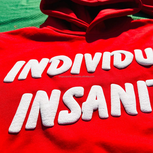 เสื้อฮู้ดแบบสวม Unisex พิมพ์ลายนูน 3 มิติ ผ้าฝ้าย 100% สำหรับฤดูหนาว ไซส์ใหญ่ บุซับในสำหรับผู้ชาย ดีไซน์เรียบง่าย โลโก้ถัก ผ้าฟลีซ - Product Image 4