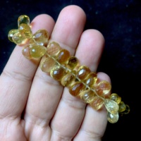 Perles de citrine facettées en forme de briolette, qualité AAA, pierre naturelle jaune, pour la fabrication de bijoux, certifiées IGI, haute qualité, DIY Rida