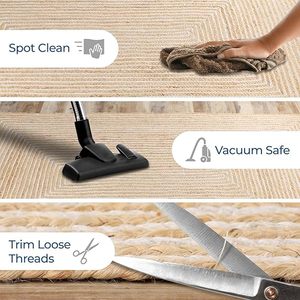 Tapis de sol écologique en jute et coton tressé à la main, épais, classique, moderne, à poils plats, antidérapant, sur mesure, pour salon et salle de sport - Product Image 6