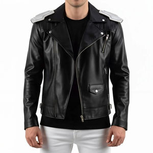 2026 Custom Stylish High Quality Men's Motorcycle Leather Jacket for Winter New Zipper Style with Front Logo Jacket For Unisex - Product Image 1