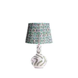 Handcrafted Blue Bone Inlay Table Lantern with Floral Pattern Luxury Tiered <b>Square</b> Decorative Bedside <b>Lamp</b> with Fabric <b>Shade</b> - Product Image 4