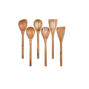 6 Piece Natural Acacia Wooden Cooking Utensil Set Non Stick Heat Resistant Wooden Spoons for Cooking - Product Image 1