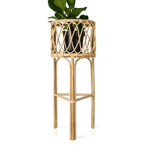 Soportes de mimbre para macetas, muy vendidos, soporte para macetas de plantas verdes, soporte de madera natural para plantas - Product Image 4
