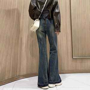 กางเกงยีนส์ทรงตรงเอวสูงสไตล์วินเทจทรงหลวมยาวคลุมเท้าลำลองสไตล์สตรีทแวร์ - Product Image 6