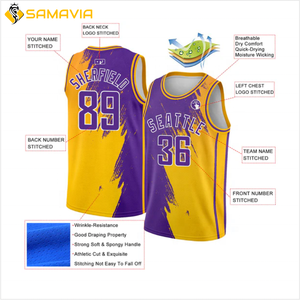 เสื้อบาสเก็ตบอลผ้าเจอร์ซี่น้ำหนักเบาพิมพ์โลโก้ตามสั่งผลิตในปากีสถาน - Product Image 2