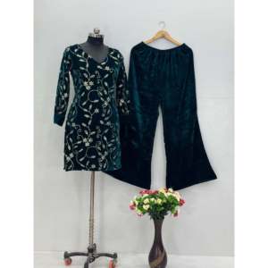 Top de fête pour femmes designer avec broderie Séquence Travail Ensemble élégant - Product Image 1