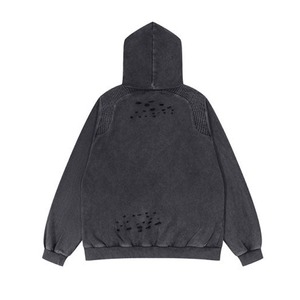 Ventes en gros de sweats à capuche surdimensionnés de qualité supérieure pour hommes, avec effet usé et épaules tombantes - Product Image 2