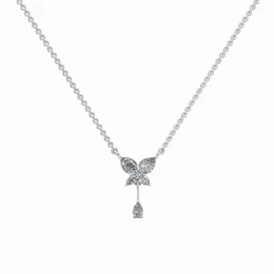 Collier en diamant cultivé en laboratoire certifié IGI en or blanc 18 carats, coupe poire, bijoux de fiançailles et de mariage, 0,616 carats - Product Image 5