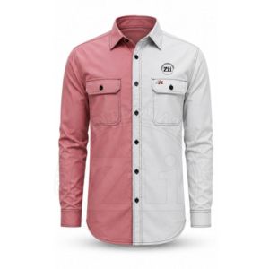 เสื้อเชิ้ตแขนยาวสีขาวและชมพูสำหรับงานดับเพลิง ป้องกันความร้อน ตะเข็บเชื่อม กระเป๋าเสื้อ ป้ายโลโก้ ชุดหน้ากากป้องกันฝุ่น - Product Image 1