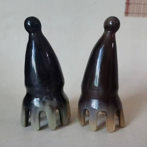 Peigne de massage en corne de buffle naturelle, peigne de massage pour la tête, peigne de massage pour le visage, peigne de massage Guasha, peignes de massage multifonctionnels - Product Image 1