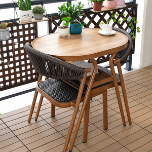 <span class=keywords><strong>Set</strong></span> di Mobili da Giardino in Alluminio <span class=keywords><strong>e</strong></span> Rattan Impermeabile Stile Moderno, Tavolo <span class=keywords><strong>e</strong></span> <span class=keywords><strong>Sedie</strong></span> Salvaspazio per Cortile o Hotel - Product Image 4