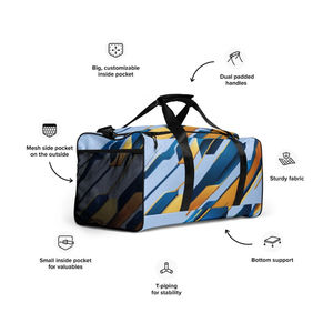 Fashionable Solid Water Resistant Nylon Duffel Travel Bag with Top Handles and Shoulder <b>Strap</b> for Gym Use - Product Image 2