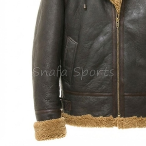 Veste en cuir de mouton véritable ou synthétique sur mesure pour homme, style aviateur, pilote, hiver, bombardier, fabriquée par un fabricant OEM - Product Image 4