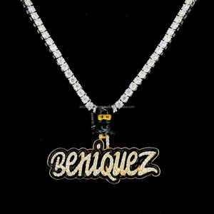 Iced Out Jewelry Moissanite Diamonds Custom Black Esmalte Colgante Inicial Hip Hop 925 Silver Gold Plated Custom Pendant - Product Image 2