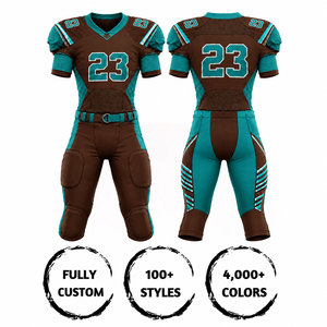 Maillot de football américain personnalisé pour homme adulte, impression par sublimation, polyester respirant, col en V, manches courtes, uniforme d'équipe ajusté - Product Image 1