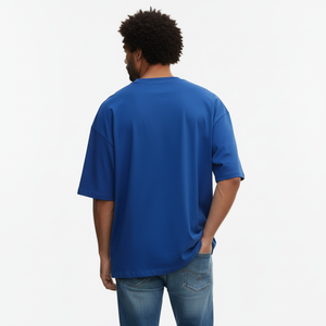 เสื้อยืดโอเวอร์ไซส์ผ้าคอตตอนหนานุ่ม 100% สไตล์สตรีทแวร์ คอกลม แต่งลายกราฟิกโลโก้ OEM ตามสั่ง - Product Image 4