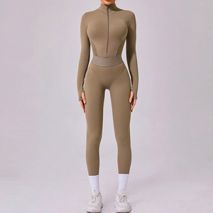 custom branding premium compression <b>jumpsuit</b> manufacturer wholesale stretch fitness apparel women supplier - Product Image 4