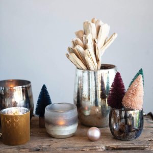 Portavelas de Cristal Mercurizado Texturizado, Acabado Antiguo, Portavelas Decorativo para Centro de Mesa de Boda, Decoración del Hogar - Product Image 4