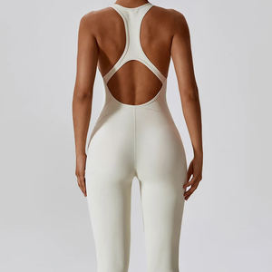 Combinaison de yoga longue pour femme, nouvelle collection, manches longues, pantalon évasé épais, combinaison de sport pour femme, idéale pour la gym - Product Image 5