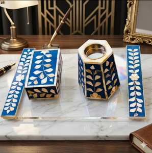 Juego de Bandeja y Caja Mubkhar con Incrustaciones de Madreperla, Quemador de Bakhoor de Madera Multiusos, Bandeja para Servir, Aromas de Benjoín, Fresa, Sándalo, Jengibre y Té - Product Image 1