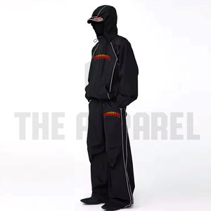 Best Selling Men's Two-Piece Nylon Tracksuit Set Custom Logo Jogger Training Wear With <b>Workout</b> <b>Jacket</b> for Jogging - Product Image 4