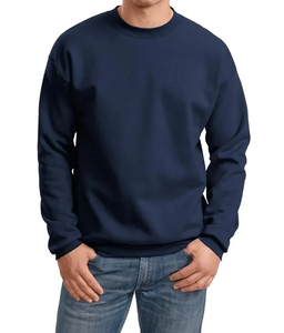Sweat-shirt en coton tricoté à col rond uni pour homme, coupe classique, vêtement décontracté pour l'automne - Product Image 6