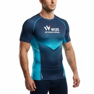 Débardeur de sport respirant et compressif pour hommes, anti-transpiration, tricoté en satin, protection UPF50+ - Product Image 1