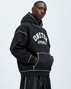 ONETEN APPAREL Pull à capuche unisexe noir à manches trois quarts respirant et léger avec col polo, chemise de golf décontractée - Product Image 2