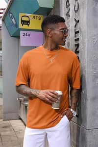 Heavy Weight 100% Cotton Oversized T-<b>Shirt</b> Men 220 Grams Shoulder Custom Printing Hip Hop Plus Size 100% Cotton Blank Boxy Men's - Product Image 3