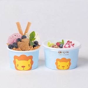 Gobelets en papier jetables imprimés sur mesure pour crème glacée, qualité alimentaire, pour yaourt et desserts, emballage en gros - Product Image 1