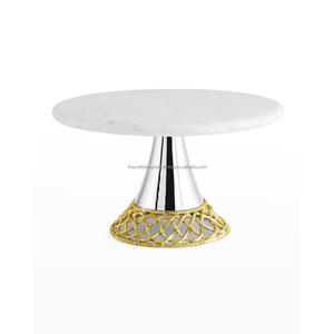 Cake Display Stand <b>Adjustable</b> Single Double Three Tier Cake Stand Hammered Nordic Base Stainless Steel Material - Product Image 4