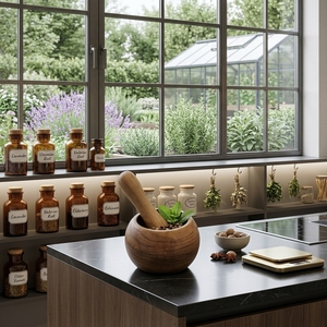 Ensemble mortier et pilon en teck massif de qualité alimentaire, moulin à épices rond unique en bois, outils de cuisine écologiques faits à la main de qualité supérieure - Product Image 3