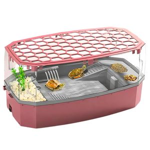 Turtle Tank with Water Filter, <b>Pump</b>, Basking Platform & Turtle House for Tortoises, Reptiles and <b>Small</b> Turtles - Product Image 1