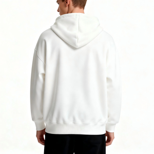 Sweat à capuche zippé pour homme imprimé sur mesure, 100 % coton tricoté, décontracté, coupe classique, blanc, automne - Product Image 4