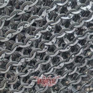 Handmade Mild Steel Chainmail Hauberk Armor Flat Riveted Washer <b>Rings</b> Medieval Knight Viking Design for Birthday Party Halloween - Product Image 5