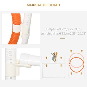 Set di 8 Pali Regolabili per Agility con Anelli di Salto, Scatola Quadrata per Pausa, Attrezzatura per Addestramento Cani, Fischietto e Percorso a Ostacoli - Product Image 5