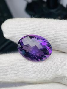 Ametista natural de corte ovalado, 24.82 quilates, piedra preciosa de gran tamaño, calidad AAA, con brillo, buen color, corte y pulido perfectos a precio económico. - Product Image 2