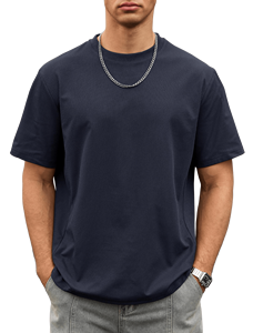เสื้อยืดคอกลมสำหรับผู้ชายใส่ในฤดูร้อน พร้อมป้ายยี่ห้อส่วนตัวที่ปรับแต่งได้ ระบายอากาศได้ดี ทนทาน ราคาขายส่ง - Product Image 3
