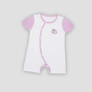 Body de Bambú Tejido para Bebé Unisex ALB08, Manga Corta, Botón Único, Tela Transpirable, Estampado de Dibujos Animados, 4 Estaciones - Product Image 2
