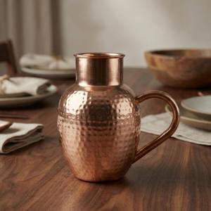 Jarra de Agua de Cobre con Diseño Martillado, Ideal para Comedores Tradicionales y Vida Inspirada en el Bienestar, Venta al por Mayor desde India - Product Image 6