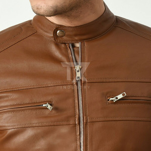 Top Quality <b>Men's</b> Black Genuine <b>Leather</b> <b>Jacket</b> – Fashion Casual Zipper Motorcycle Biker <b>Jacket</b> for <b>Men</b> - Product Image 6