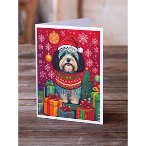 Havanese Holiday Christmas Tarjetas de felicitación Paquete de 8 Whimsical A7 Tarjetas de notas en blanco con sobres Tamaño 5x7 - Product Image 2