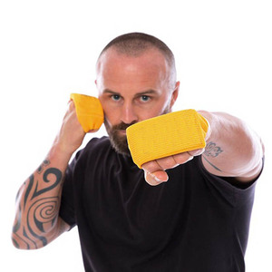 Protectores de nudillos de gel, almohadillas de boxeo amarillas, material PU, equipo de entrenamiento duradero para todas las estaciones - Product Image 1