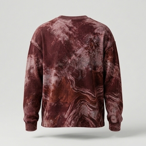 Acid Wash Sweatshirt <b>Men</b> Vintage <b>Grey</b> Waffle Thermal Pullover Wholesale Supplier - Product Image 2