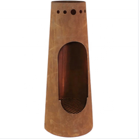 Cheminée brûlante à bois de foyer en acier Corten extérieur rouillé Offre Spéciale pour le patio extérieur d'arrière-cour