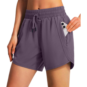 Shorts Deportivos para Mujer, de Secado Rápido, Transpirables, Ligeros, para Gimnasio, con Cordón Ajustable, Bolsillos y Cintura Alta - Product Image 4